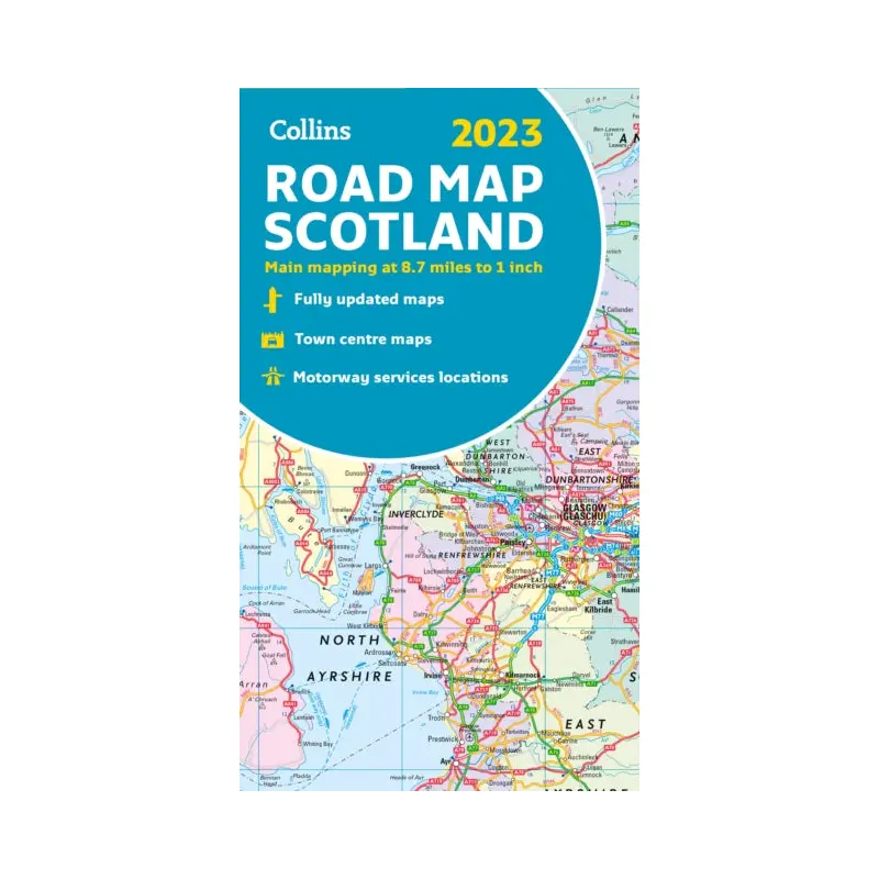 2023 Collins Road Map of Scotland : Folded Road Map