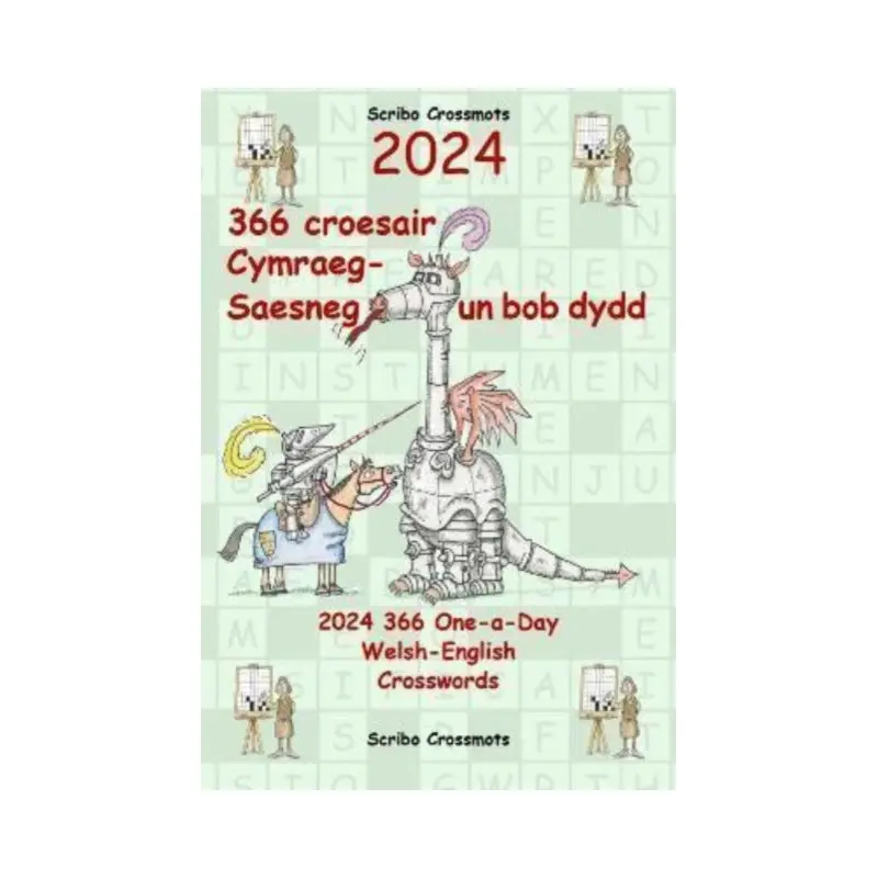 2024 366 Croesair Cymraeg-Saesneg Un Bob Dydd / One-a-Day Welsh-English Crosswords