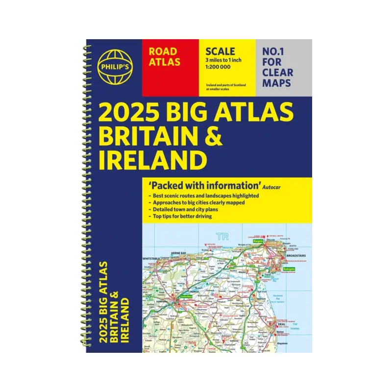 2025 Philip's Big Road Atlas of Britain & Ireland : (A3 Spiral Binding)