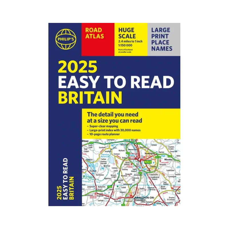 2025 Philip's Easy to Read Road Atlas of Britain : (A4 Paperback)