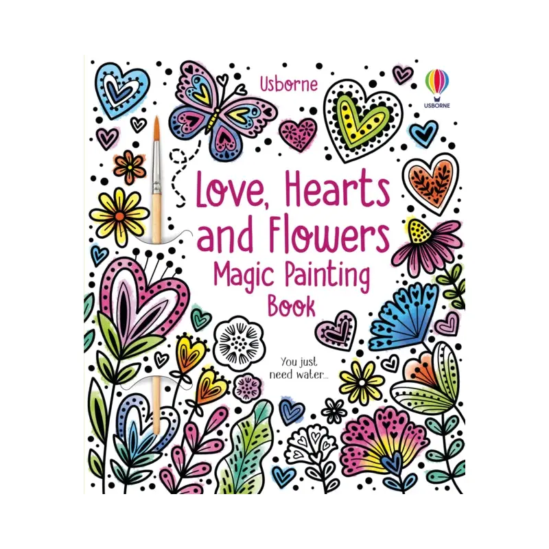 Love, Hearts and Flowers Magic Painting Book